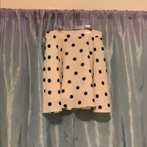 White skirt with black polka dots